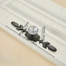 1 Pc/2 Pcs Modern Minimalist Zinc Alloy Transparent Crystal Single Hole Drawer/Cabinet/Kitchen/Door Handle, Retro Flower Design Knob, With Screw Furniture Hardware Accessories