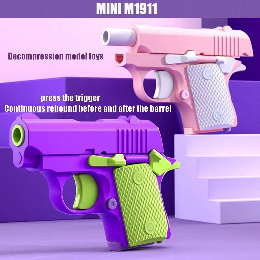 3d Gravity Defying Carrot Shaped Mini Toy Gun For Kids - Multicolor - View 1