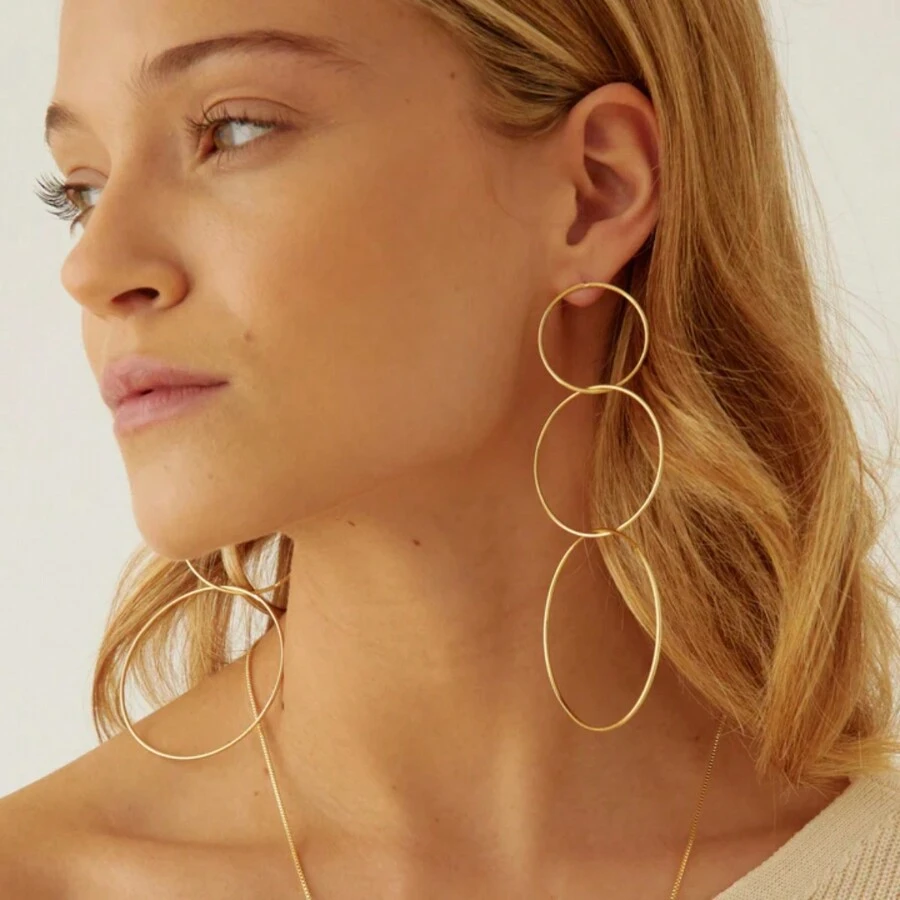 Elegantes Aretes De Borla Geométricos Con Forma Redonda, Adecuados Para Accesorios De Uso Diario Para Mujeres