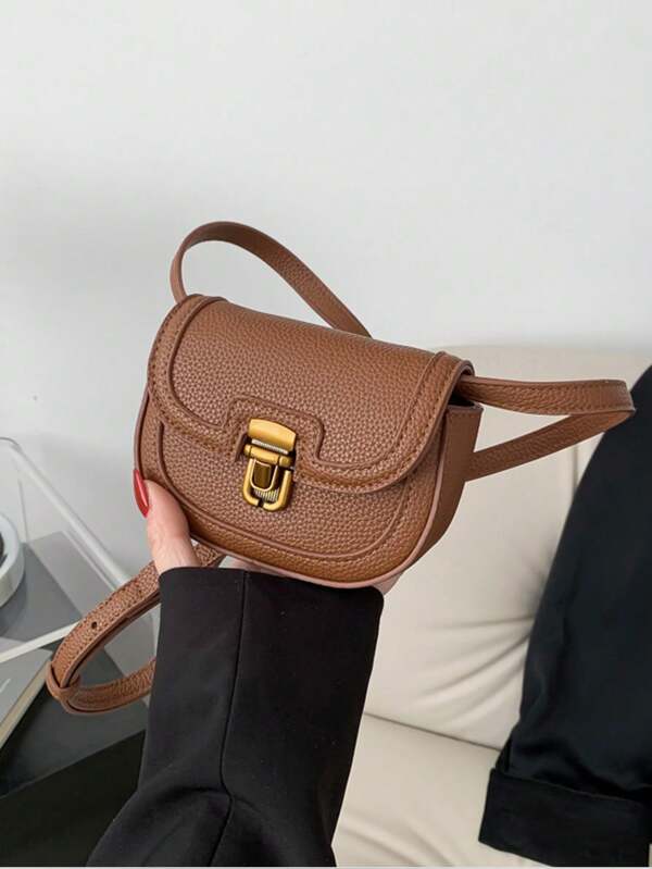 Mini Bolsa Transversal Infantil Em Cor Sólida De Pu