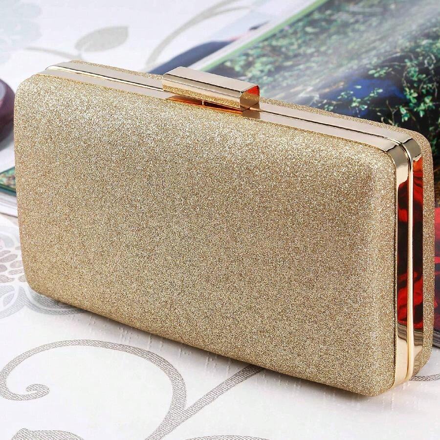 Glitter Clutch Evening Bags For Women Formal Bridal Wedding Clutches Purse Prom Cocktail Party Handbags - Gold - View 1