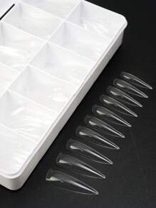 Beautizon Nailartlab 1盒440支半磨砂超薄長尖形指甲貼片，指甲用品 - 無色 - 查看 2