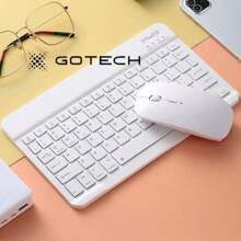 Wireless Keyboard And Mouse Kit With Bluetooth Compatible For Android, IOS, Windows, Xiaomi, Samsung, Huawei, Apple, Tablet - White - View 1