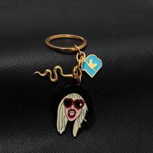 1pc TS Singer Character Keychain, Cute Tay Car Keychain, Student Bag Pendant, Gift - Multicolor - View 5
