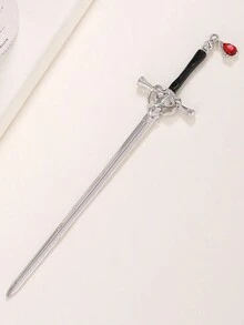 1pc Women Sword Design Creative Hair Pin For Hair Decoration - Silver - View 3