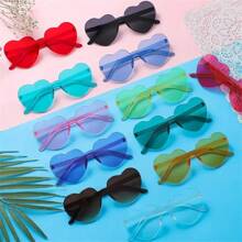 12pcs/Set Heart Shape Glasses Love Glasses For Men & Women - Holiday Party Supplies, Christmas