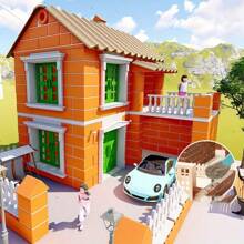 微型磚塊用於景觀小型磚塊,模型磚牆工藝品逼真的假磚塊,迷你積木用於娃娃屋迷你花園配件diy迷你模型建築 - 彩色 - 查看 5