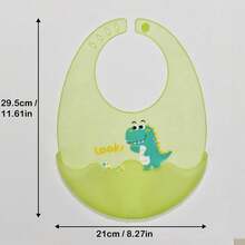 嬰兒圍兜可調動物圖案防水口水滴落圍兜柔軟可食用硅膠口水巾嬰兒口水巾 - 恐龍 - 查看 7