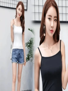 paquete de 4 blusas de tirantes - Negro - Ver 2