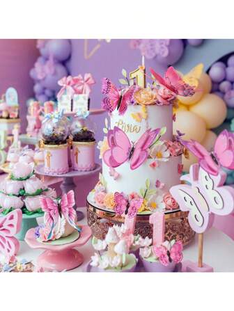 3D Butterfly Wall Decor, 12 Pcs Double Layer Butterfly Decorations For Party Decorations Locker Decor Refrigerator Decal, Reusable