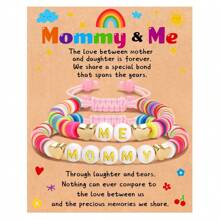 Mother Mom Daughter Heart Bracelets Cute Mommy And Me Bracelets Set For 2, First Day Of School Bracelets Mommy And Me Back To School Bracelets Mama Mini Bracelets Christmas Jewelry Gifts For Girls Valentines