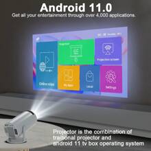 Magcubic投影機 4k Android 11 Hy300 雙wifi6 200ansi Allwinner H713 Bt5.0 1080p 1280 * 720p 影院戶外便攜式投影機 - 灰色 - 查看 6