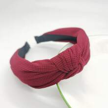 1pc Ladies" Solid Color Candy-Colored Waffle Fashionable Hairband With Knot Design, Simple Hair Accessory For Festivals And Daily Wear,Hairband,Hair Hoop Headbands