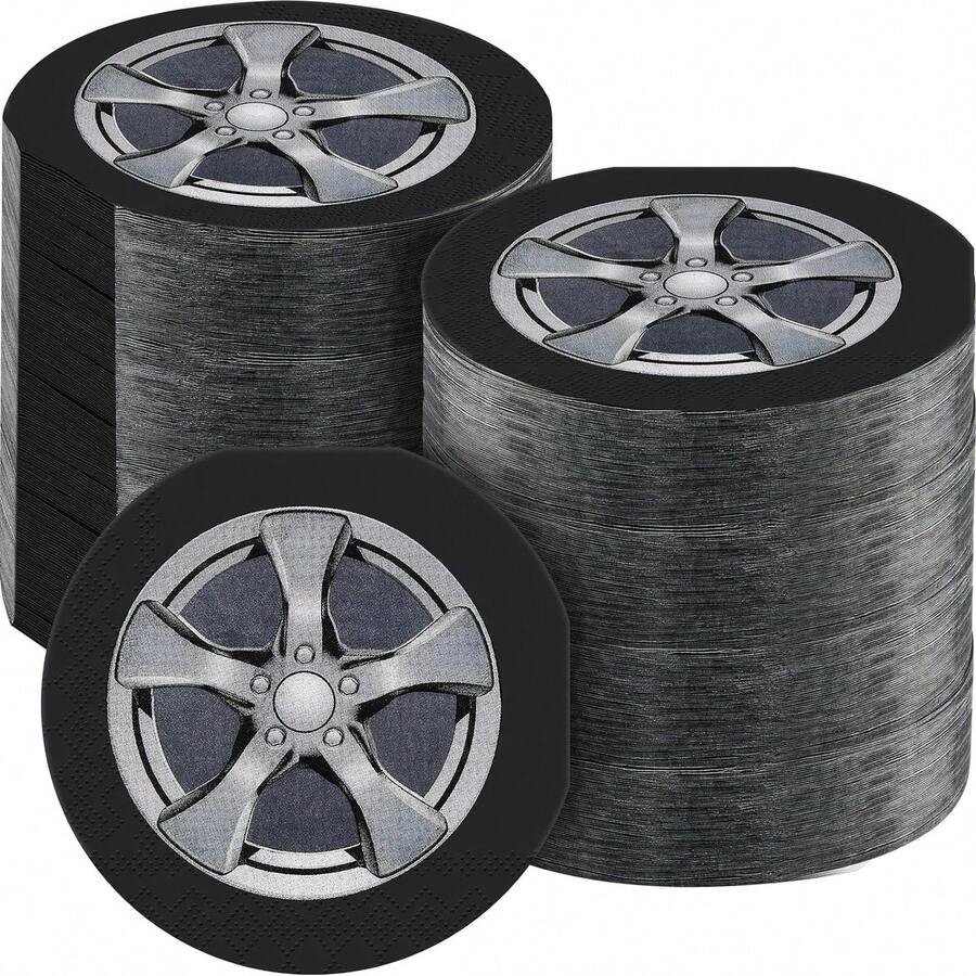 16pcs Tire Shaped Paper Napkin For Racing Themed Party Two Fast, 2-Ply,Christmas - Tire Tissue - View 1