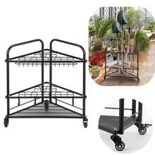 Garden Tool Organizer Rolling Corner Tool Storage Rack Tool Tower Garage Holder - Black - View 4