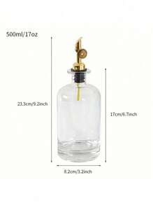 1PC/350ml/500ml Oil Bottle, Thin-Skinned Glass Oil Dispenser Bottle Anti-Leak Oil Pot Storage Bottle Seasoning Container Vinegar Bottle Kitchen Tools With Random Labels