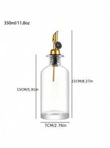 1PC/350ml/500ml Oil Bottle, Thin-Skinned Glass Oil Dispenser Bottle Anti-Leak Oil Pot Storage Bottle Seasoning Container Vinegar Bottle Kitchen Tools With Random Labels