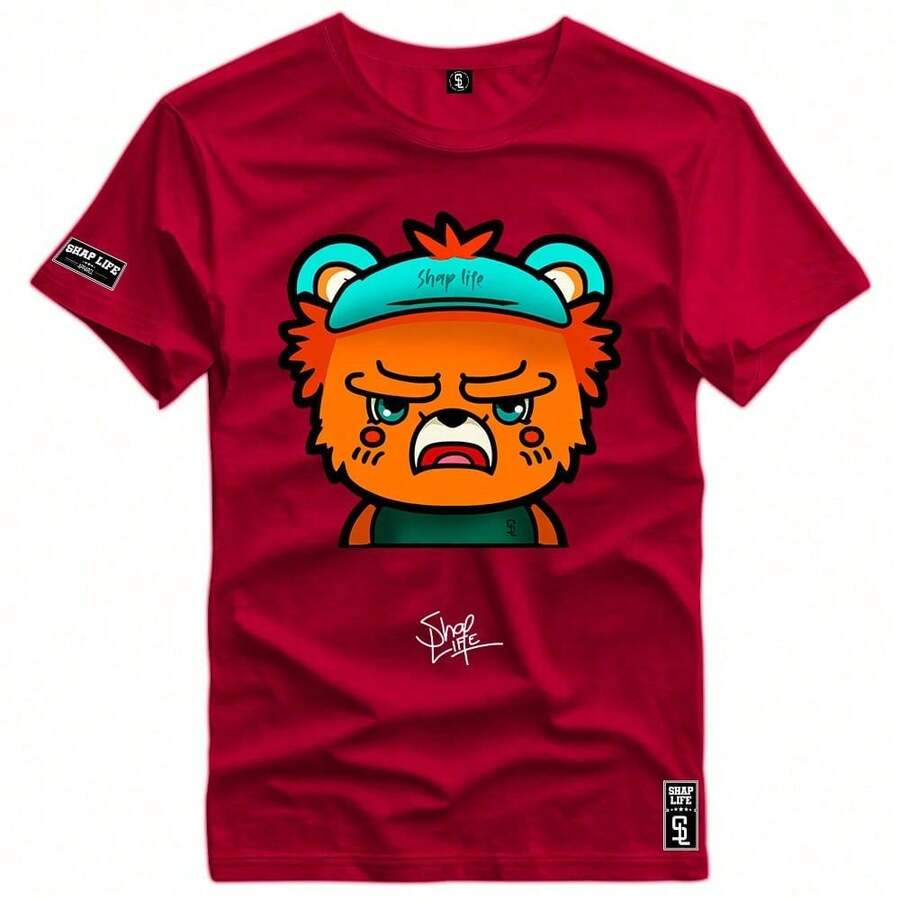 Men T-Shirts - 紫紅色 - 查看 1