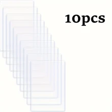 10pcs Transparent Soft Waterproof PVC Plastic Cardholder & ID Protector Sleeve, Credit Card/Business Card Size,School Supplies,Back To School - White - View 1
