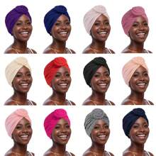 Turbante per donne, fascia per capelli intrecciata a mano in tinta unita con motivo bussola, turbante casual, confortevole e versatile per casa ed attività all