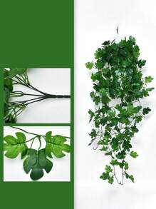 1 件，人造植物墙饰，假悬挂植物，绿植仿假常春藤装饰，适用于家居装饰室内室外墙壁房间露台办公桌架，房间装饰，美学房间装饰，花园装饰，家居装饰，情人节，礼物 - 綠色 - 查看 11