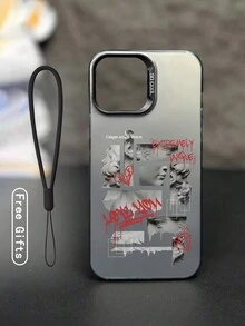 1入贈品矽膠掛繩IMD混合高端紋理手感加厚防摔手機殼，適用於Apple P15proma，iPhone 14promax，P13/Xs/Xr，P11/7plus/8p/78es2軟殼手機殼，女性專用 - 彩色 - 查看 1