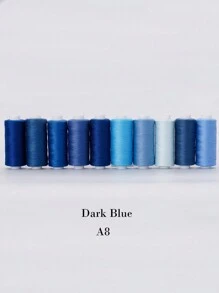 Thread For Sewing Polyester All-Purpose Sewing Threads 10 Colors 400Yards Sewing Thread Machine And Hand Stitching Dark Blue, Light Blue, Navy Blue(Various Options) - Multicolor - View 9
