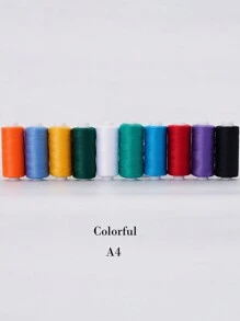 Thread For Sewing Polyester All-Purpose Sewing Threads 10 Colors 400Yards Sewing Thread Machine And Hand Stitching Dark Blue, Light Blue, Navy Blue(Various Options) - Multicolor - View 5
