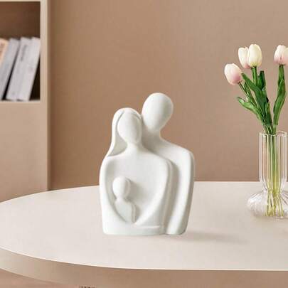 1pc Phong cách Bắc Âu ấm cúng Ba thành viên Nghệ thuật trừu tượng Nhựa thủ công Trang trí nhà Đồ trang trí tốt nhất