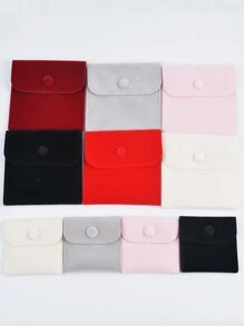 10 Chiếc Túi Vuông Hai Mặt Nút Nhung Thời Trang Dành Cho Mẹ Ngày, Ngày Lễ Tình Nhân, Mỹ Phẩm Trang Sức, Quà Tặng Nhỏ, Túi Bao Bì, Đám Cưới, Túi Quà Tiệc - Túi có nút bấm - Xem 6