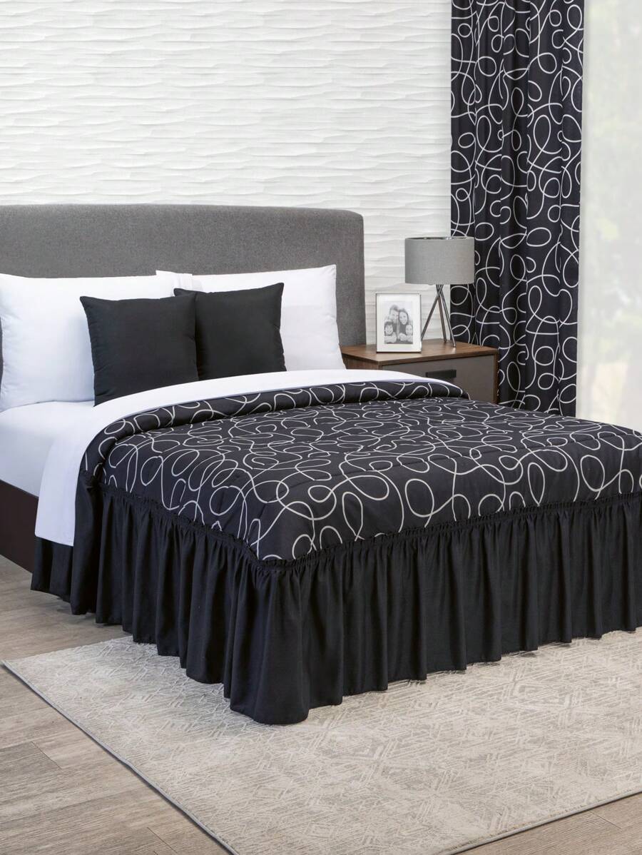 Home Elephant Edrecolcha con Cojines Decorativos King Size - Negro - Ver 1