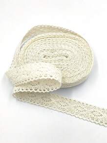 1pc 10m Beige Diy Rhombus Zigzag Clothing Accessories Knitted Lace/Width 2.5cm - Beige - View 3