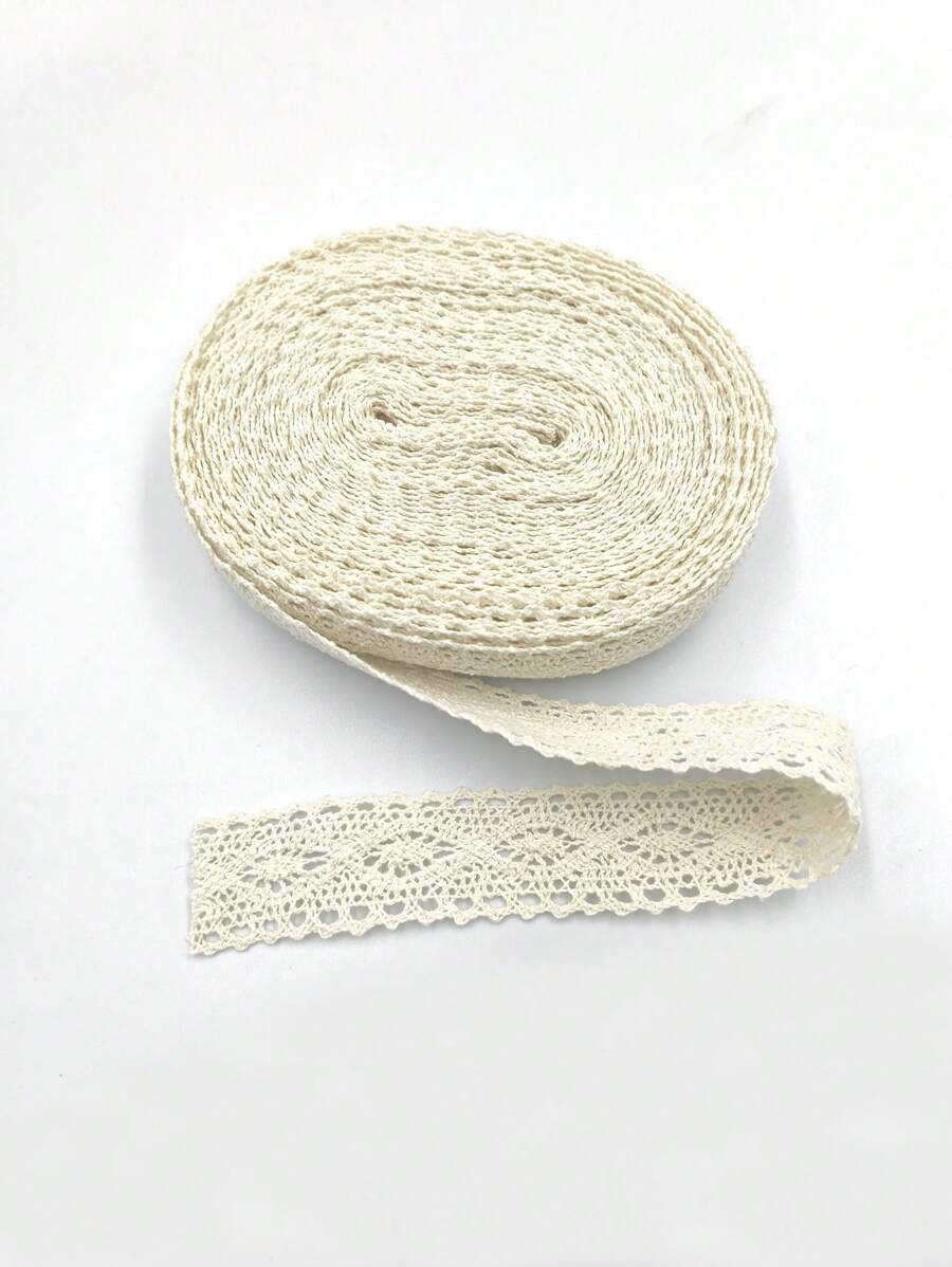 1pc 10m Beige Diy Rhombus Zigzag Clothing Accessories Knitted Lace/Width 2.5cm - Beige - View 1