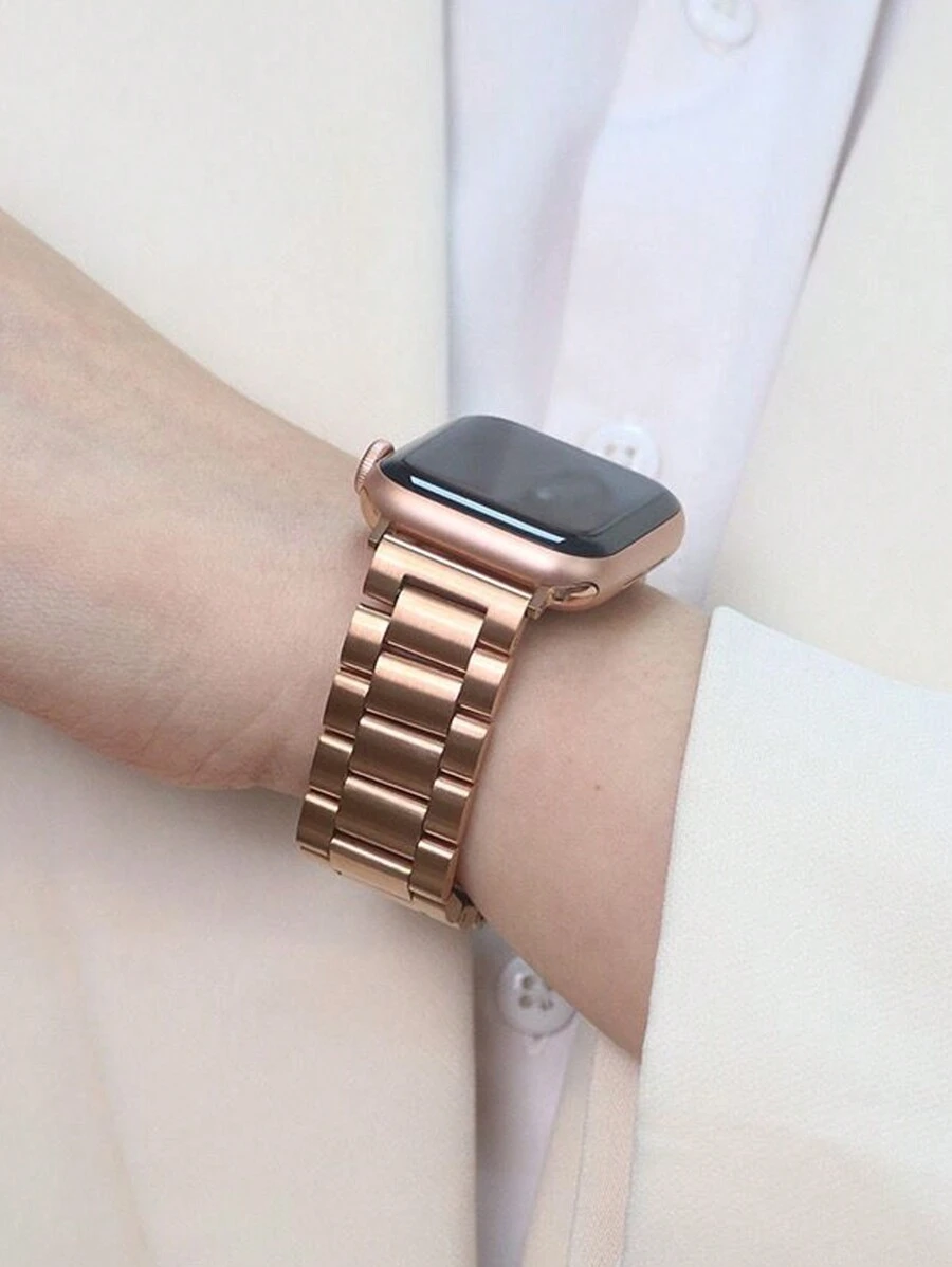 1个男女通用苹果智能手表，配钢表带，兼容40毫米Ultra2、49毫米、44毫米、45毫米、46毫米、41毫米、42毫米、38毫米型号，兼容SE、11、10、9、8、7、6、5、4、3、2、1系列，配件