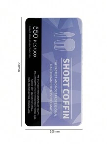 Beautizon Nailartlab 1盒550PCS半啞光假指甲，超薄尖頭形全覆式美甲貼片，美甲用品 - 無色 - 查看 4