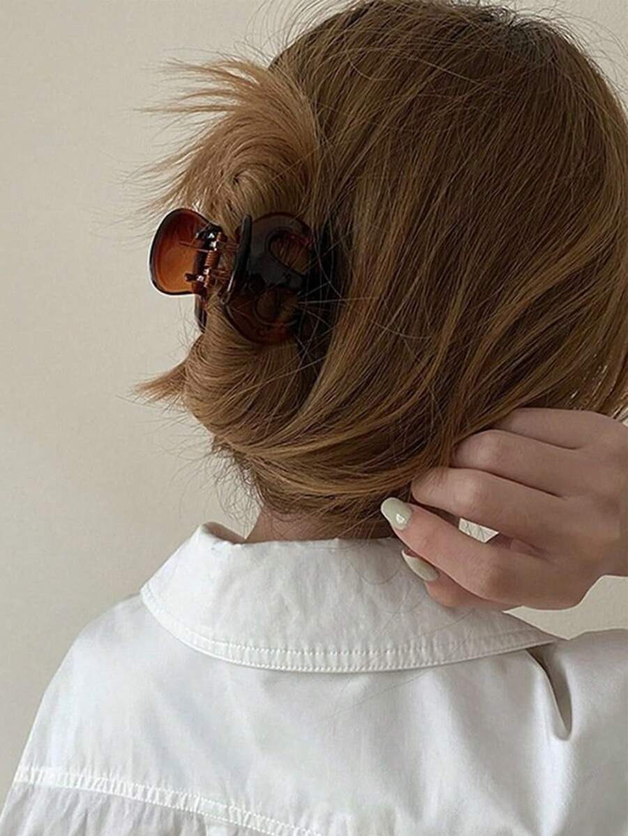 1入棕色鉤夾，適用於日常通勤及休閒穿搭 - 棕色 - 查看 1