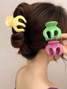 1入棕色鉤夾，適用於日常通勤及休閒穿搭 - 棕色 - 查看 4