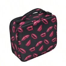 1 pieza Bolsa de maquillaje de tela Oxford con estampado de labios rojos y divisores extraíbles, organizador de maquillaje portátil para caja de almacenamiento de cosméticos multifuncional impermeable, bolsa con cremallera personalizada para el baño, bolsa de maquillaje, estuche de maquillaje, bolsa de aseo, cubos de embalaje, artículos esenciales para cruceros, artículos esenciales para dormitorios, regalos para damas de honor, regalos para mamá, regalos de cumpleaños, decoración del hogar, organizador de baño, sala de estar, dormitorio, organizador de joyas, organizador de maquillaje, estuche de maquillaje, bolsa de maquillaje, bolsa de cosméticos, gran capacidad, bolsa de maquillaje grande, regalos de Navidad, bolsa, viaje, regalos para mujeres, artículos esenciales de viaje, bolsa, embrague / bolso pequeño, organizador de maquillaje, soporte de brochas, mini bolsa, bolsa de gran capacidad, regalos para mujeres, regalos de Navidad, ideas de regalo para mujeres, bolsa de maquillaje, - Multicolor - Ver 11