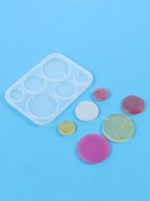 1个树脂首饰模具，硅胶材质，带孔，多种形状和尺寸，适用于环氧树脂首饰浇铸，可用于制作耳环、吊坠、钥匙扣和其他首饰，DIY手工制作。 - 白色 - 查看 20