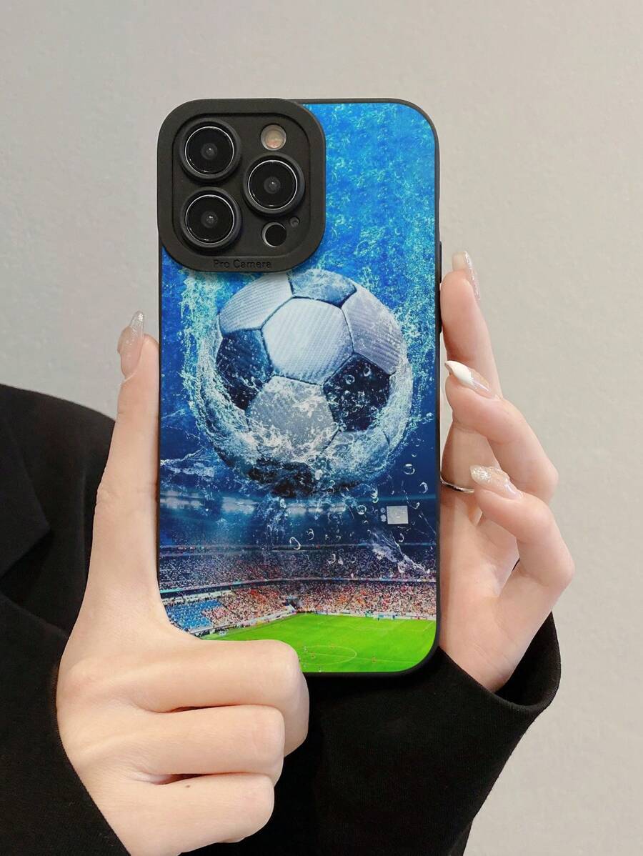 Custodia protettiva per telefono compatibile con iPhone 15/XR/7/8 con disegno a motivi colorati da calcio, cover antishock con fori precisi; Custodia morbida compatibile con iPhone 15 Pro Max, Apple 13, 14, 11, XS, P12; Cover antiurto per A134G, A22, A21S, A514G, A52, S22, ULTRA, A335G, Redmi 10, Redmi Note 11 Lite; Custodia morbida antishock A53tpuA14/A23/S23 ULTRA, S24