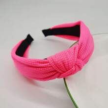 1pc Ladies" Solid Color Candy-Colored Waffle Fashionable Hairband With Knot Design, Simple Hair Accessory For Festivals And Daily Wear,Hairband,Hair Hoop Headbands