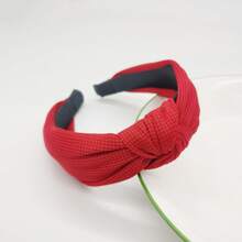 1pc Ladies" Solid Color Candy-Colored Waffle Fashionable Hairband With Knot Design, Simple Hair Accessory For Festivals And Daily Wear,Hairband,Hair Hoop Headbands
