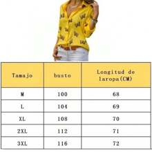 Blusas de Moda Mujer Manga Larga Elegantes Con Cuello En V Y Estampado De Maripos, Camisa Blanca Amarillo, Blusas Top Casual para Primavera, Verano, Otoño, M,L,XL,2XL,3XL - Amarillo - Ver 2