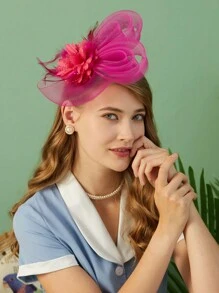 قبعة فاسينيتور قطعة واحدة للنساء مع مشبك شعر، قبعات حفلات الشاي، إكسسوارات رأس ريشية للزفاف، إكسسوارات رأس العروس، إكسسوارات رأس هالوين