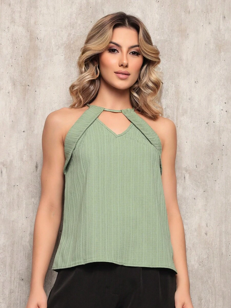 Women Tank Tops & Camis - Màu xanh Ô liu - Xem 1