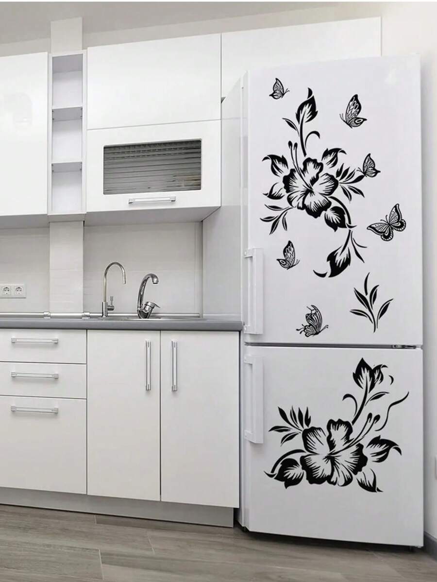 mama look 1 szt. Czarna, samoprzylepna naklejka ścienna z motywem pnącza kwiatowego do dekoracji domu, kuchni, lodówki, salonu i sypialni, naklejki, naklejka ścienna, naklejka winylowa do dekoracji domu, wiosenne dekoracje odświeżające wnętrze, naklejki dekoracyjne Rama, prezenty urodzinowe, dekoracja kuchni na ukończenie szkoły - Czarne - Zobacz 1