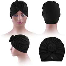 Turbante per donne, fascia per capelli intrecciata a mano in tinta unita con motivo bussola, turbante casual, confortevole e versatile per casa ed attività all