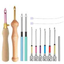 Set de aguja de punzonado de bordado ruso, herramienta de tejer manual de bricolaje para el hogar con aguja con hilo grueso y aguja de bordado