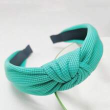 1pc Ladies" Solid Color Candy-Colored Waffle Fashionable Hairband With Knot Design, Simple Hair Accessory For Festivals And Daily Wear,Hairband,Hair Hoop Headbands