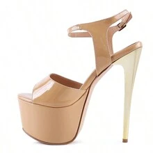 Bewitch Ultra High Heeled Ankle Strap Sandals - 淺粉色 - 查看 3